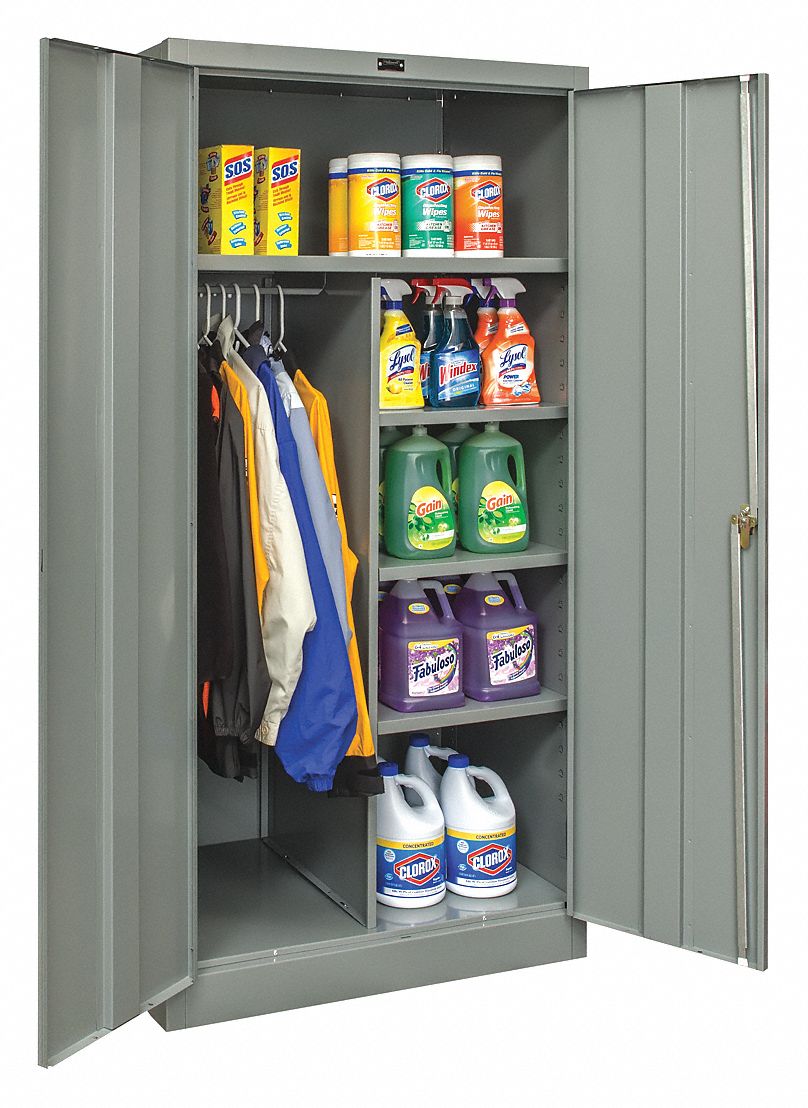 GRAINGER APPROVED Commercial Storage Dark Gray, 78 in H X 48 in W X 24 in D