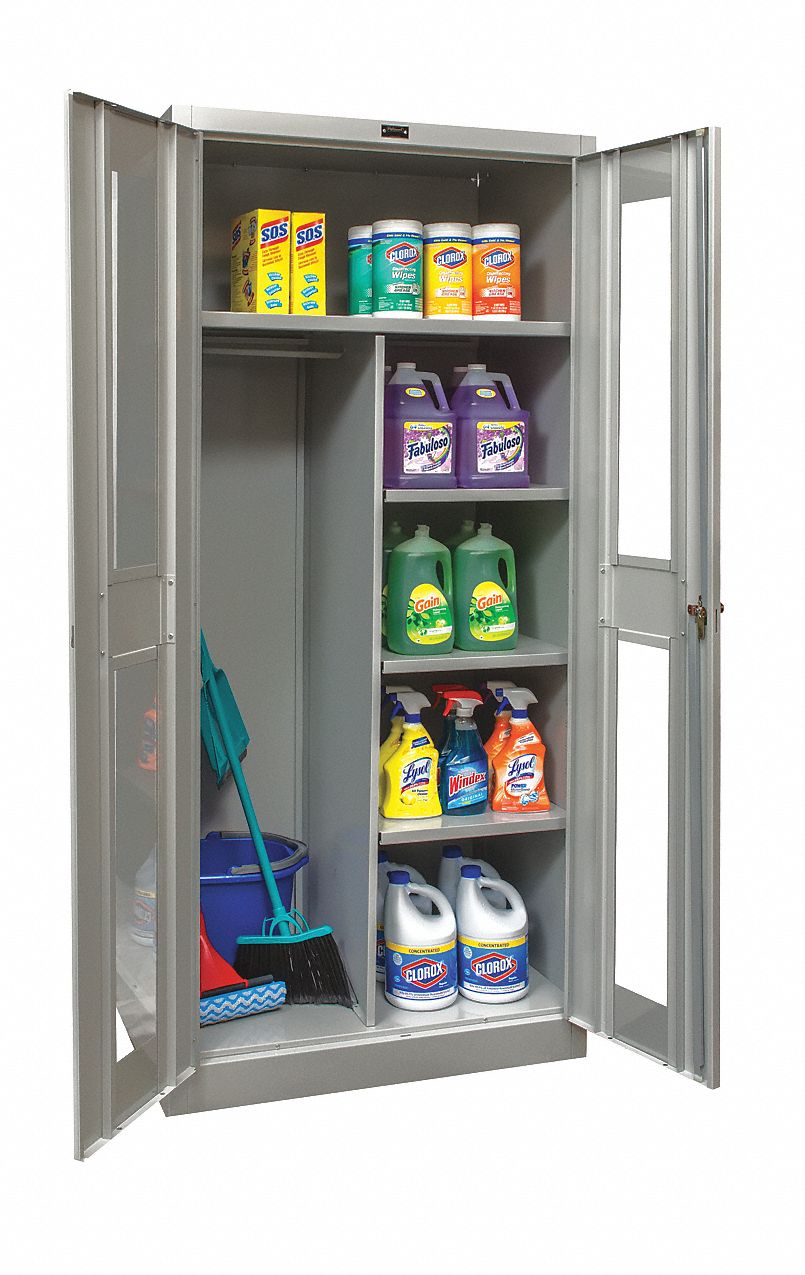 HALLOWELL Storage 48 in x 18 in x 78 in, 4 Shelves, Swing