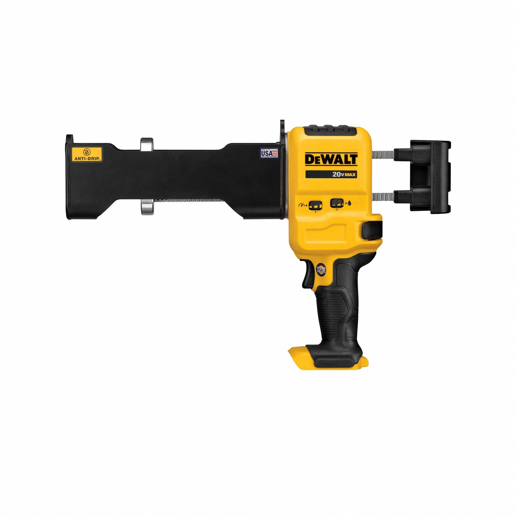 DEWALT Caulk Gun: 20V DC, 1:1, Cartridge, 20.5 oz For Container Size, 6