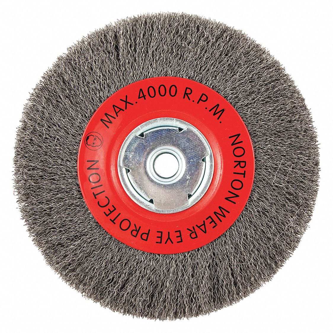 NORTON, 8 in Brush Dia., 5/8 in Arbor Hole, Wire Wheel Brush 416L86