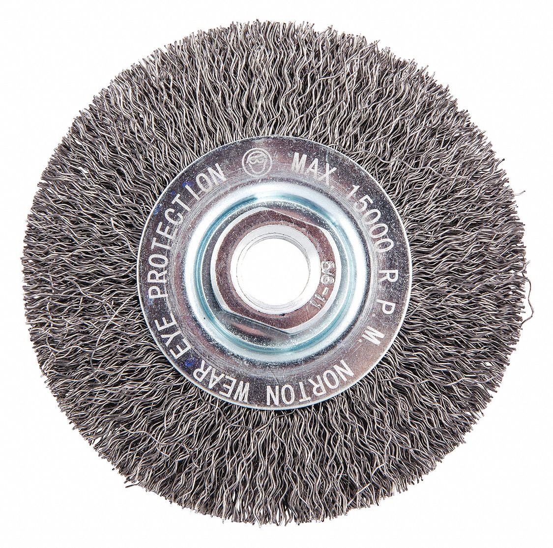Crimped Steel, 4 in Dia x 7/16 in Wd, Wire Wheel Brush 416M30
