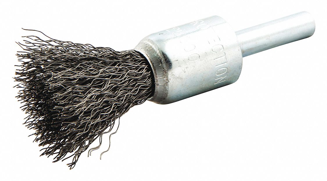 NORTON, 1/2 in Brush Dia., 1/4 in Abrasive Shank Size, End Brush 416M6866252838890 Grainger