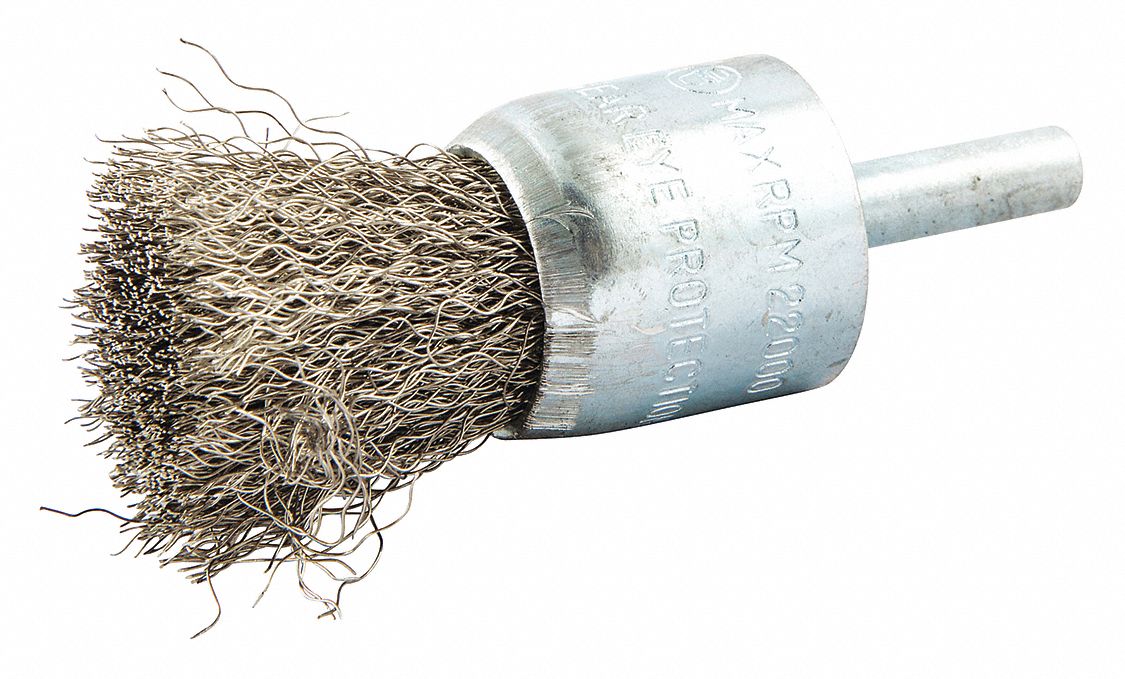 NORTON, 1 in Brush Dia., 1/4 in Abrasive Shank Size, End Brush 416M8966252838897 Grainger