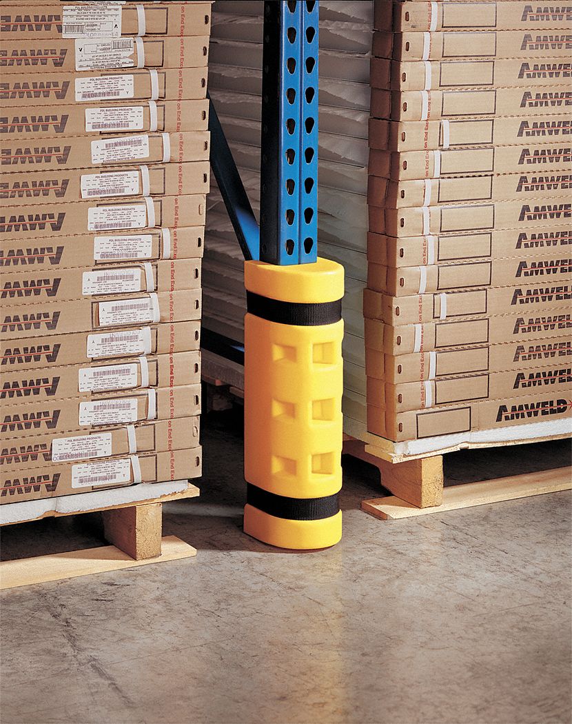 RACK SENTRY Pallet Rack Guard StrapOn, On Upright, 3 in x 5 1/4 in x