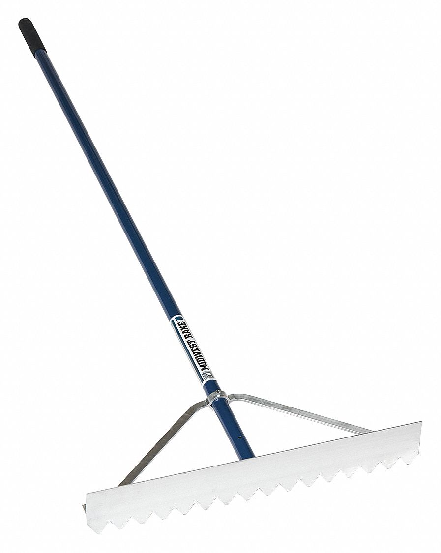 SEYMOUR MIDWEST RAKE, Aluminum, 1 in Lg of Tines, Asphalt Lute 41AA82