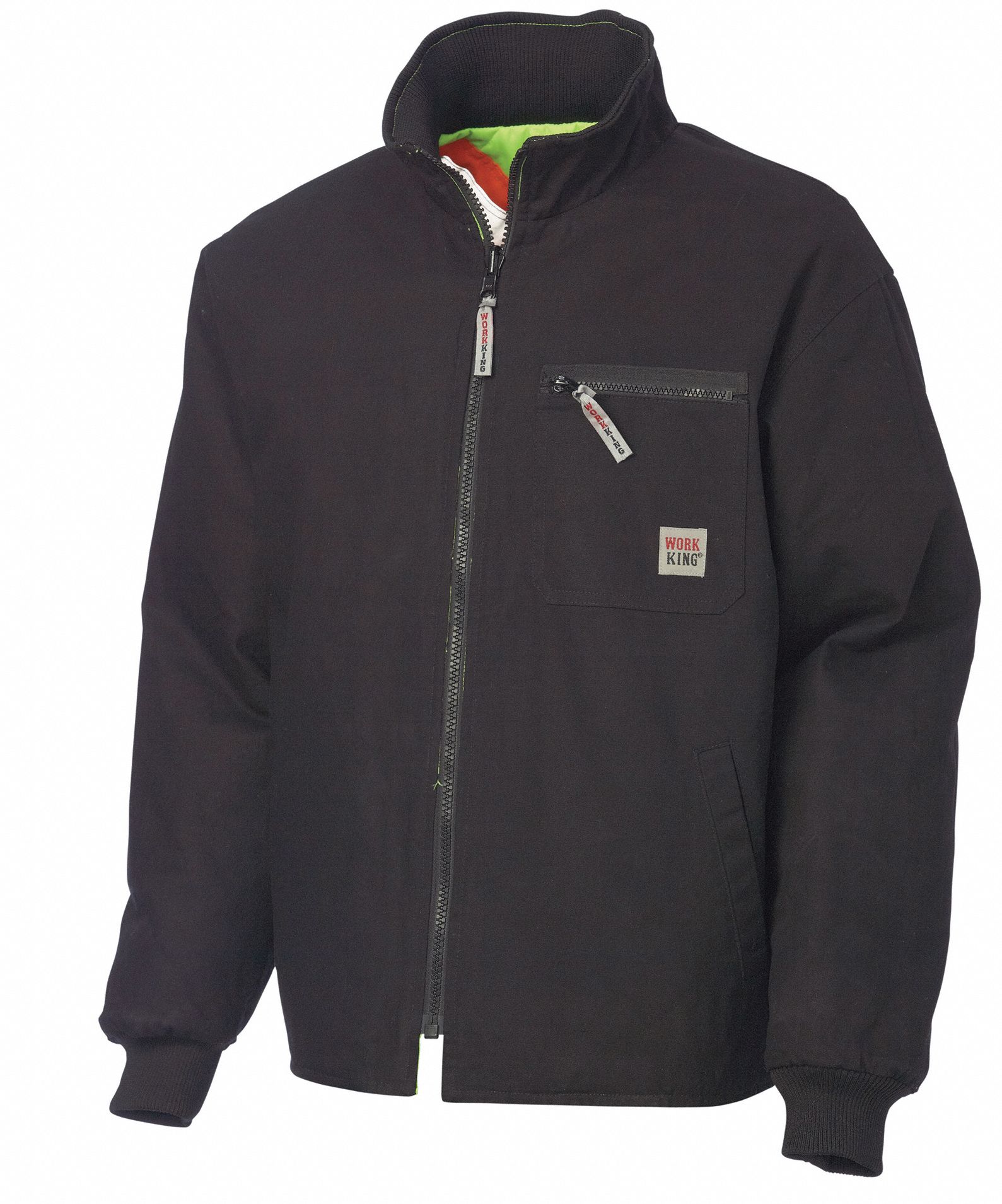 WORK KING High Visibility Reversible Jacket, ANSI Class 3, Polyester