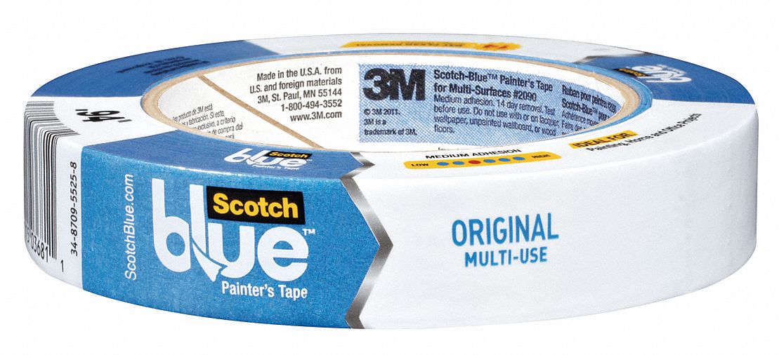SCOTCHBLUE Masking Tape, Blue, 18mm x 55m 41C891209018A Grainger