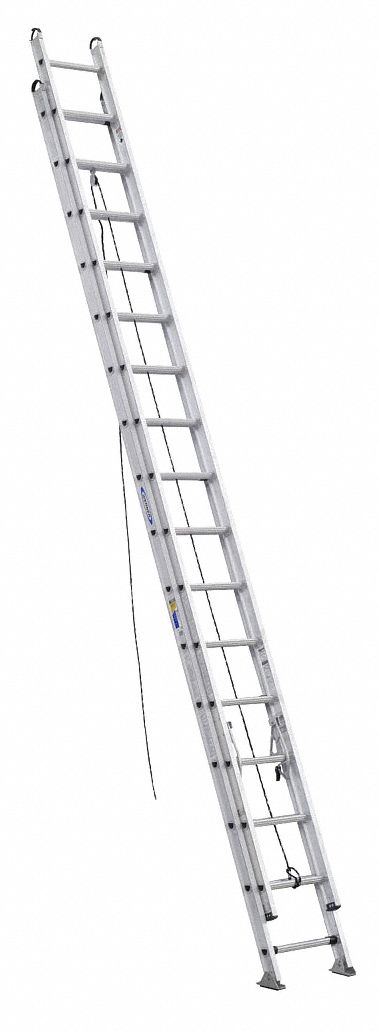 WERNER, 32 ft Industry Ladder Size, 29 ft Extended Ladder Ht, Extension