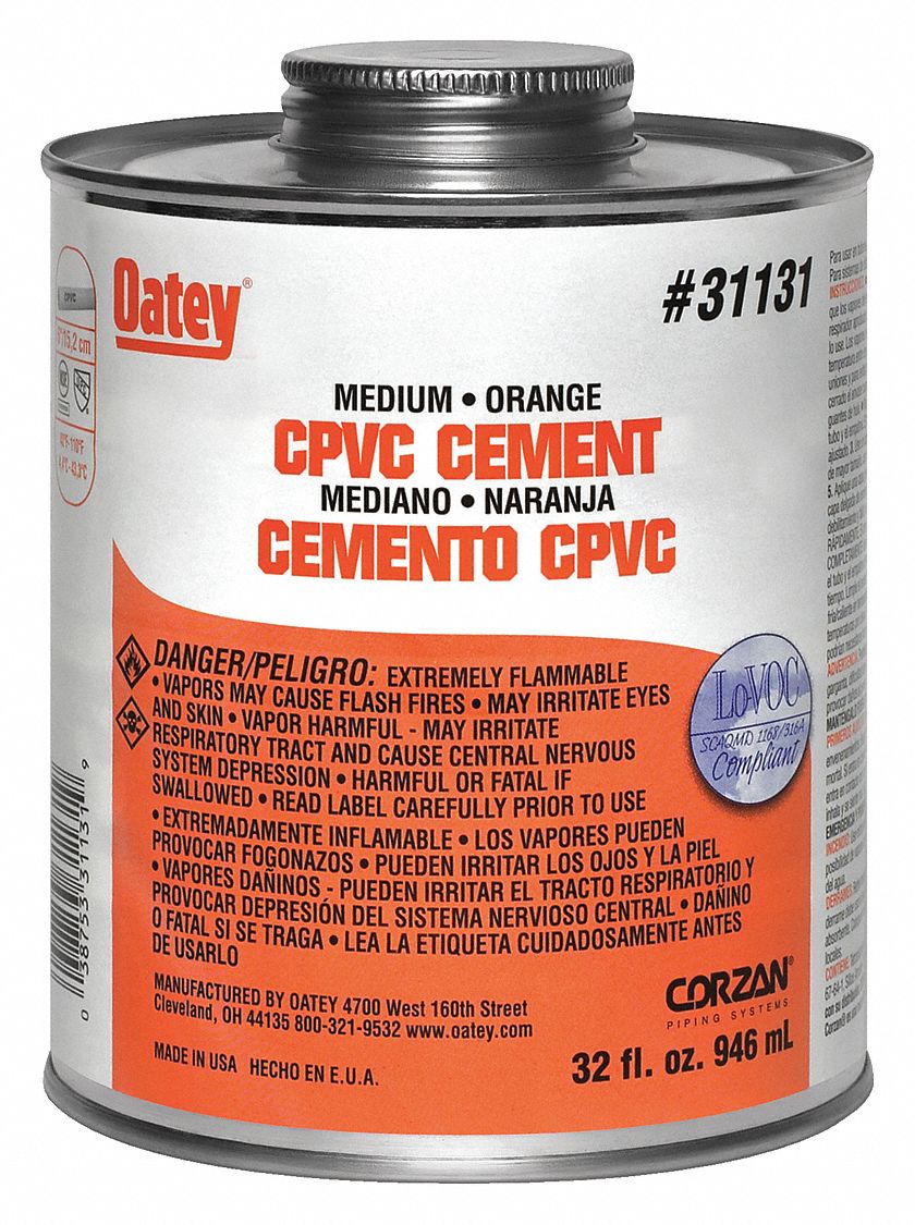 CPVC Cement,32 oz.,Orange 31131 38753311319 eBay
