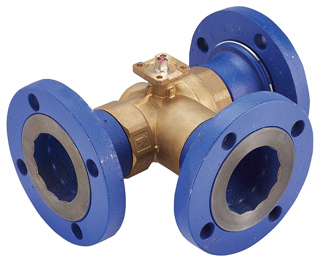 3Way, 3 in Flanged, HVAC Control Ball Valve 41P813VG18A5HV Grainger