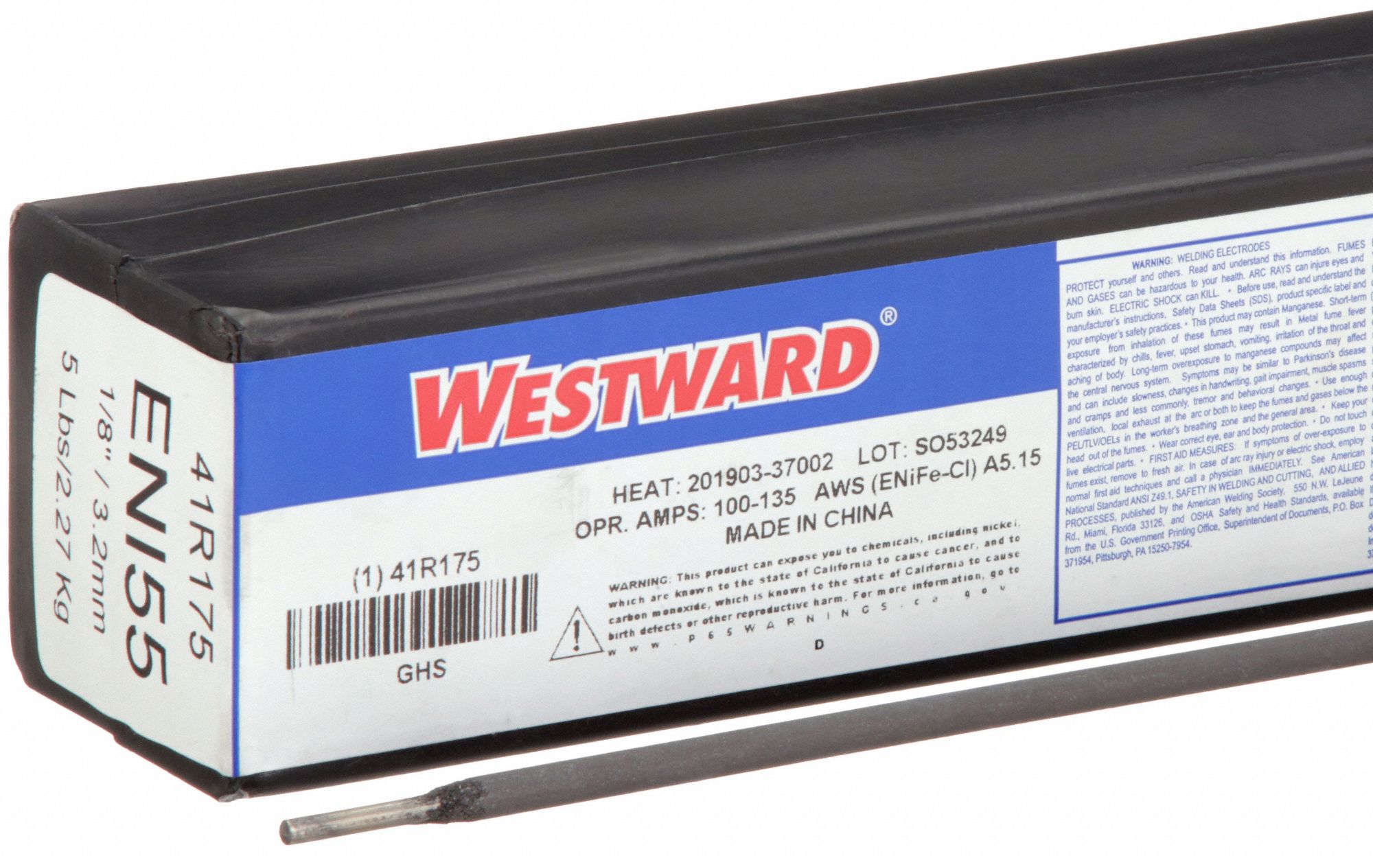 WESTWARD, Cast Iron, ENiFeCl, Stick Electrode 41R17541R175 Grainger