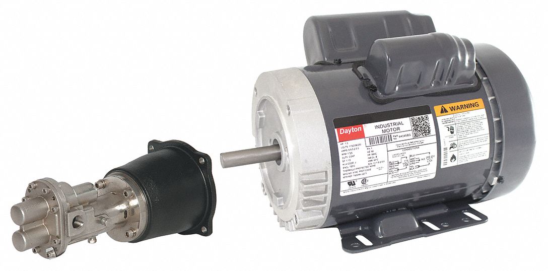 DAYTON Rotary Gear Pump, Pump Type Close Coupled, 1 hp HP, Voltage 115/