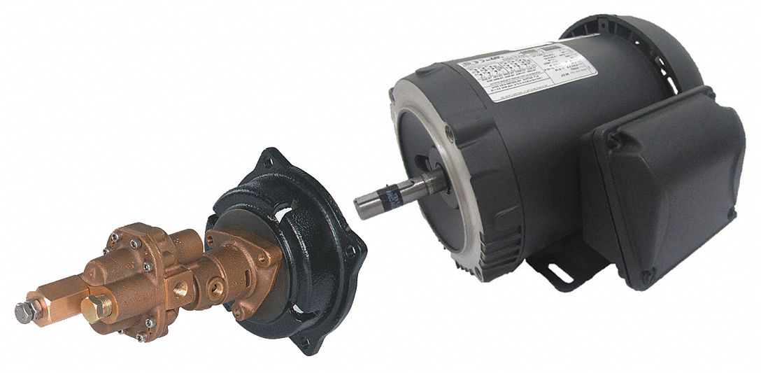 DAYTON Rotary Gear Pump, Pump Type Close Coupled, 1 1/2 hp HP, Voltage