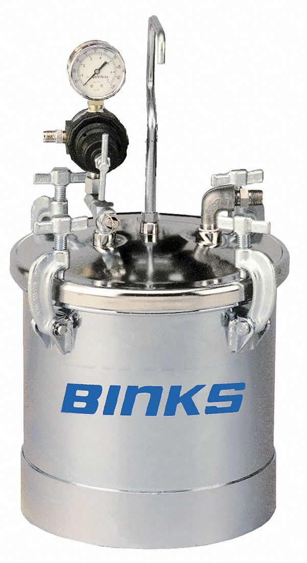 BINKS Paint Tank, 2.8 Gal., Zinc Plated Steel 41U06883C210 Grainger