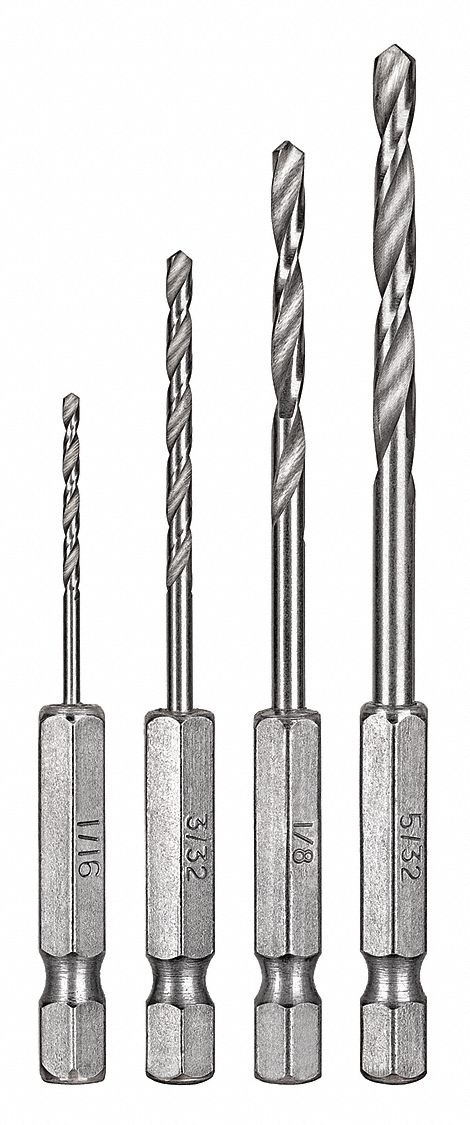 BLACK & DECKER, Hex Drill Bit Set,4 pcs. - 41WD17|15054 - Grainger