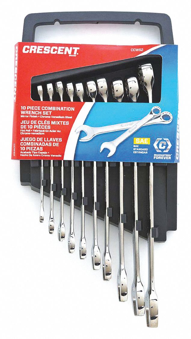 CRESCENT, Combination Wrench Set,10 pc.,Metric 41WM54CCWS305 Grainger