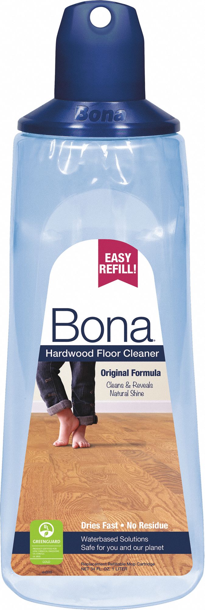 BONA Hardwood Floor Cleaner, Liquid, 34 oz, Cartridge, 34 oz RTU Yield