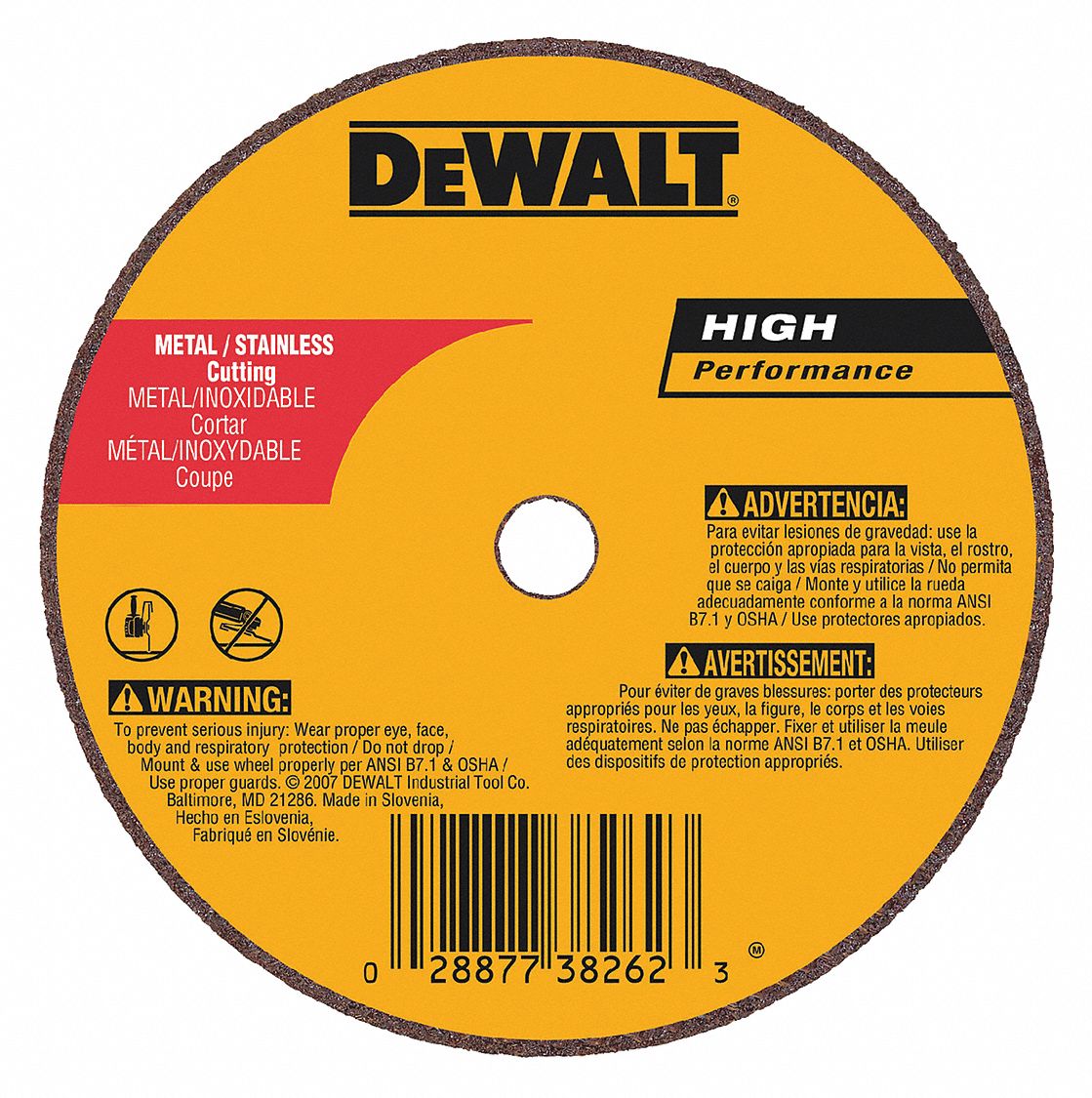 DEWALT, 3 in Abrasive Wheel Dia, Aluminum Oxide, Abrasive CutOff Wheel