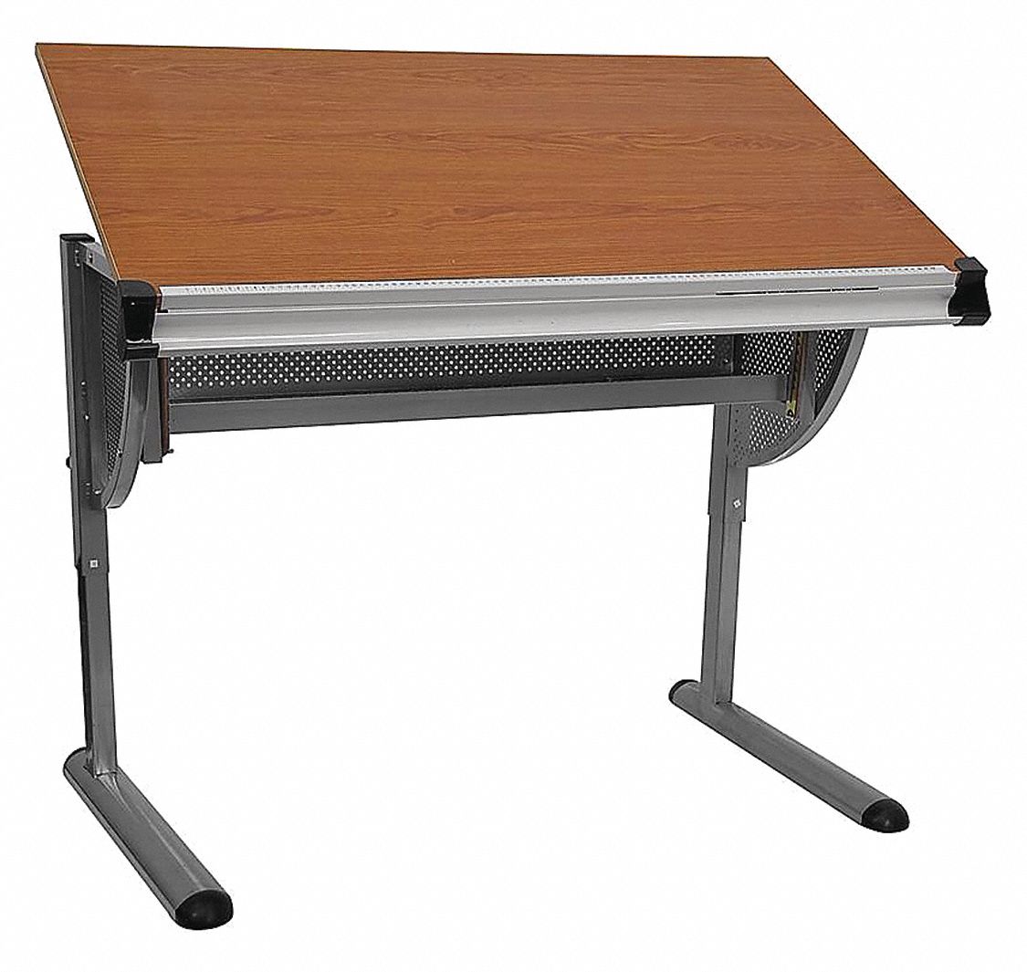 FLASH FURNITURE Adjustable Draft Table, Overall 451/4" W 420G79NAN
