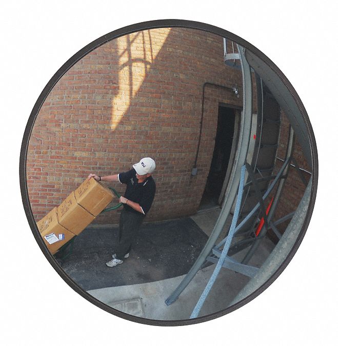 Round, Acrylic, Outdoor Convex Mirror 420H94SCVO18ZPBVT Grainger