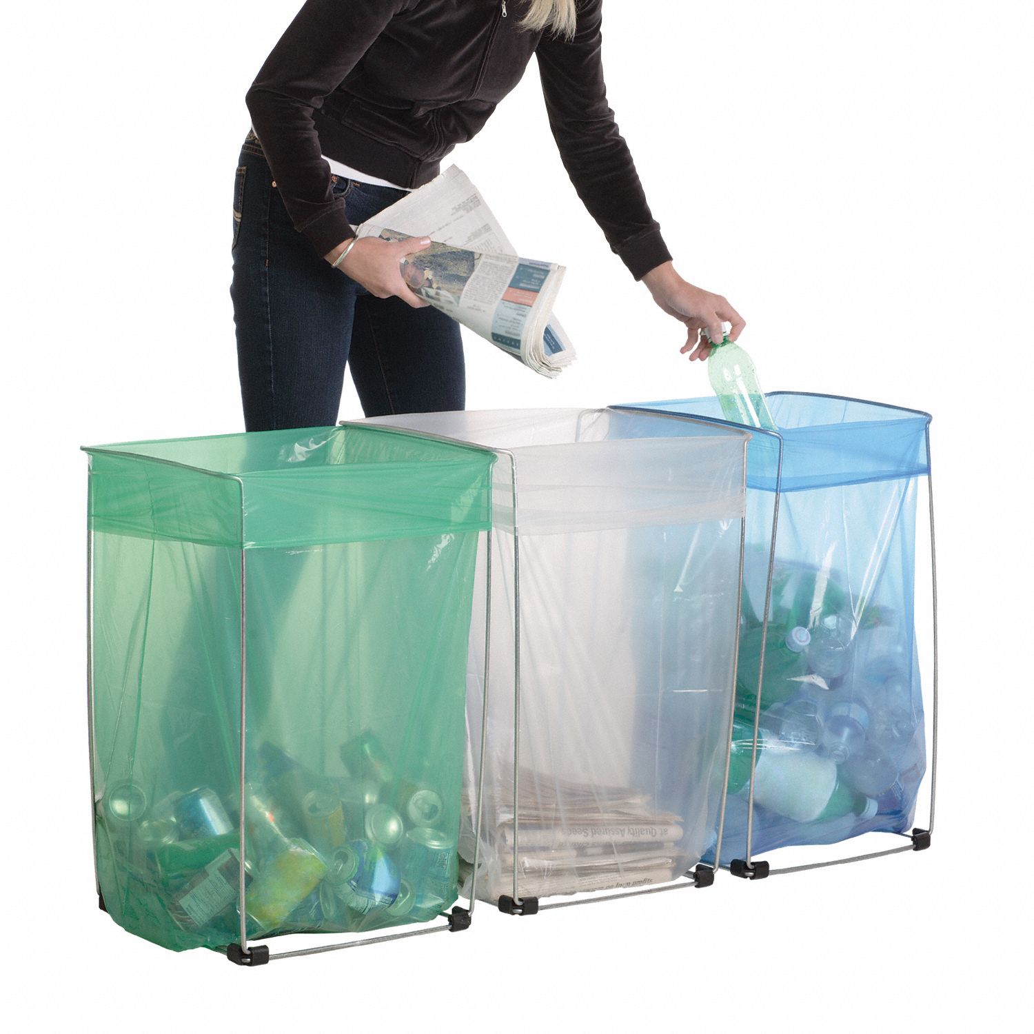 BAG BUDDY Bag Holder, 14 in Width, 23 in Height, 16 in Length, For Use