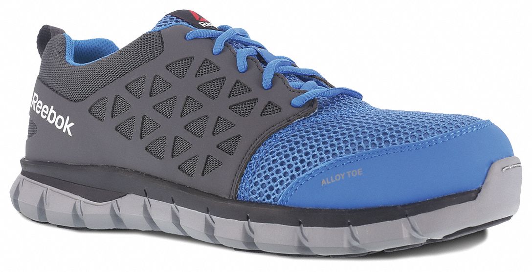 REEBOK Athletic Shoe, 14, EEEE, Men's, Blue/Gray, Alloy Toe Type, 1 PR