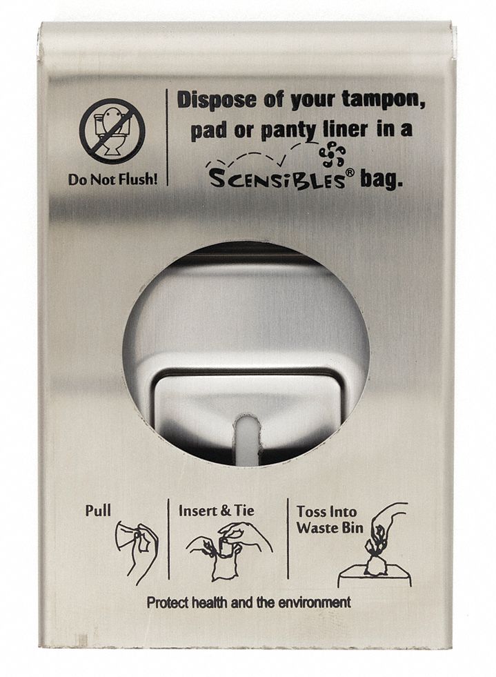 HOSPECO Sanitary Napkin Disposal Bag Dispenser, Utility, WallMounted