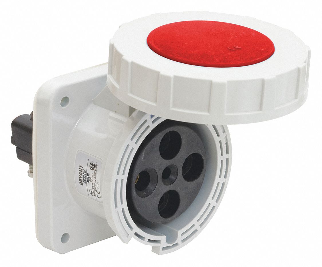 BRYANT, Nylon, 60 Amps - Plugs and Receptacles, Pin and Sleeve