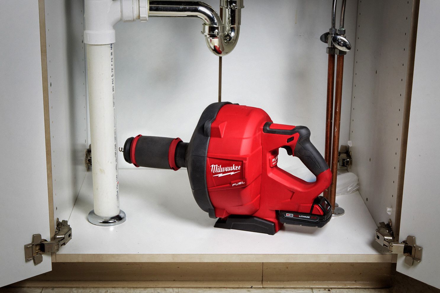 MILWAUKEE Drain Gun Kit, 18.0V, 50 ft. Max. Run 422W072772B21XC