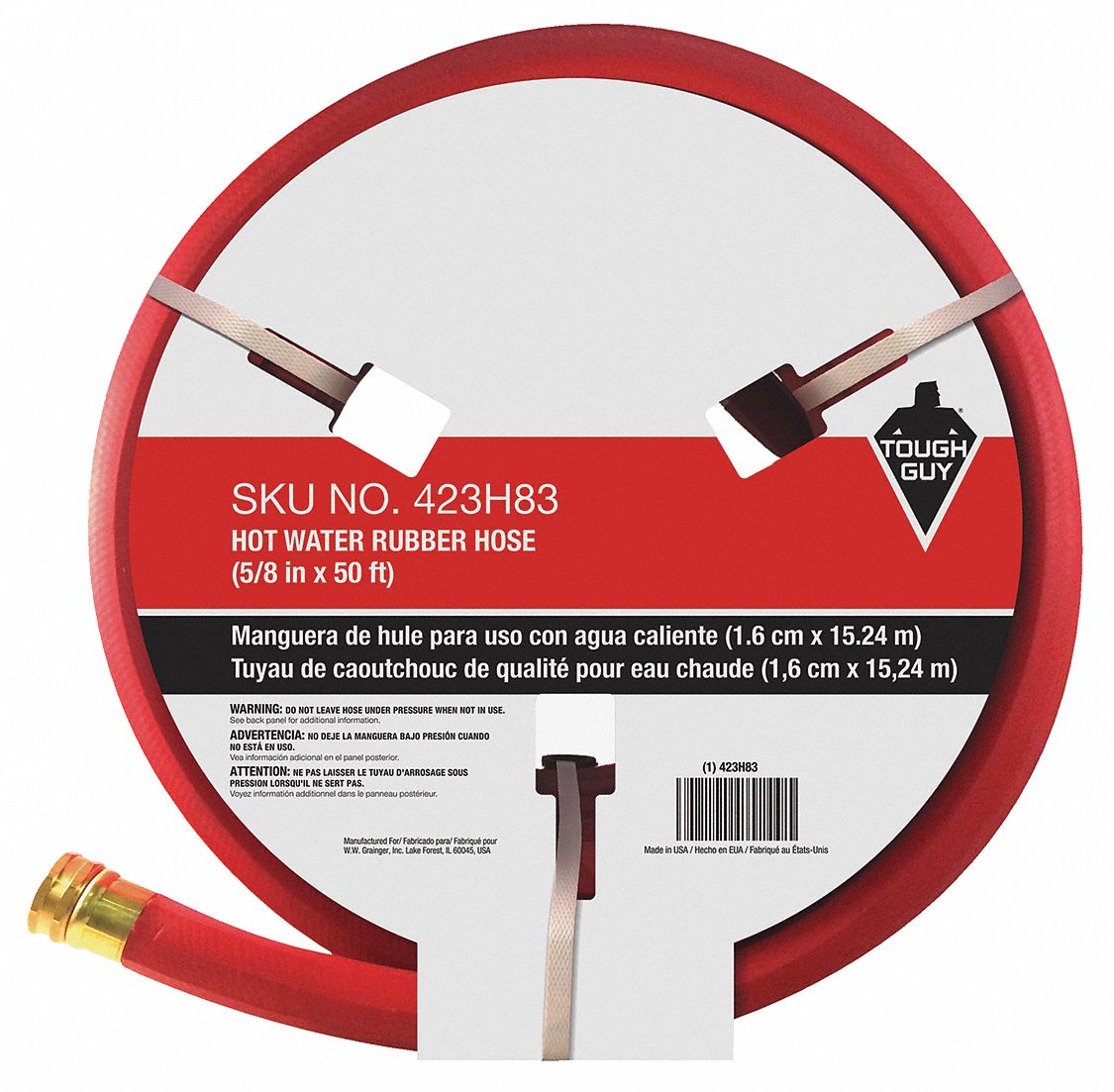 TOUGH GUY 423H83 Water Hose,5/8"I.D.50 ft.,Rubber eBay