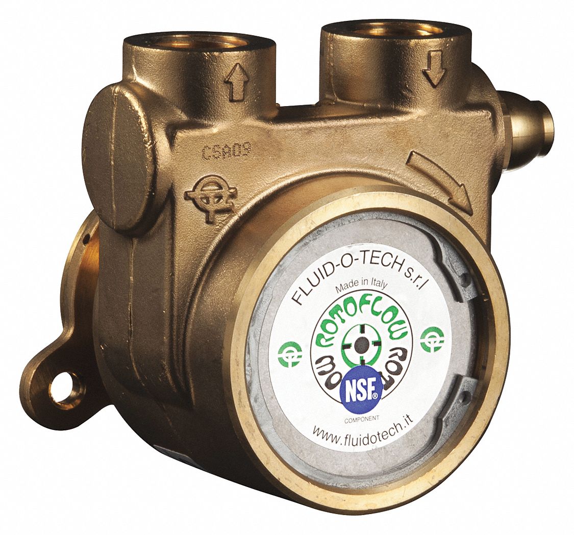FluidOTech Pump 401 Brass Rotary Vane w ByPass 2.3 GPM tillescenter