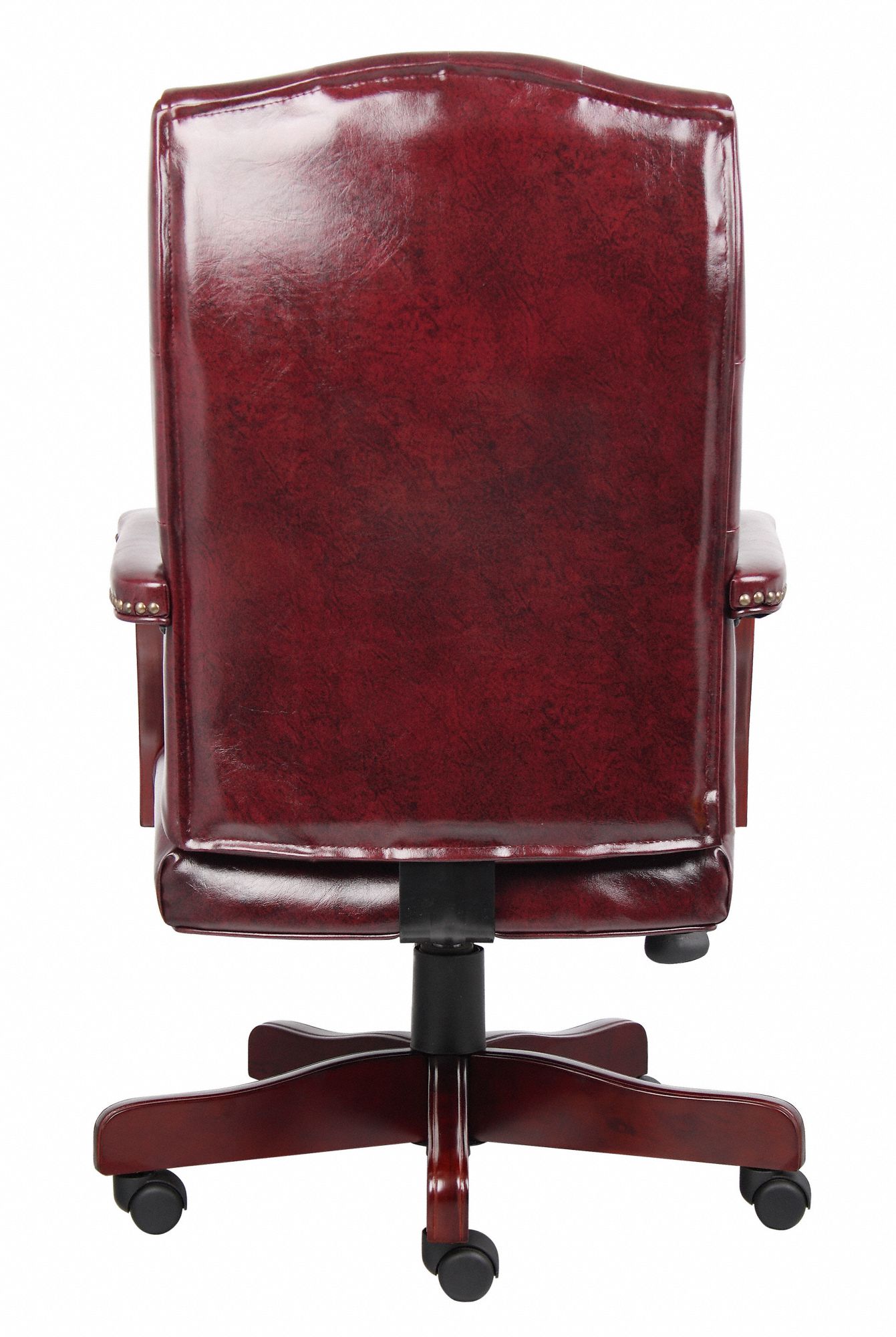 BOSS Executive Chair, Executive Chair, Red, Vinyl, 20 in to 23 in Nominal Seat Height Range