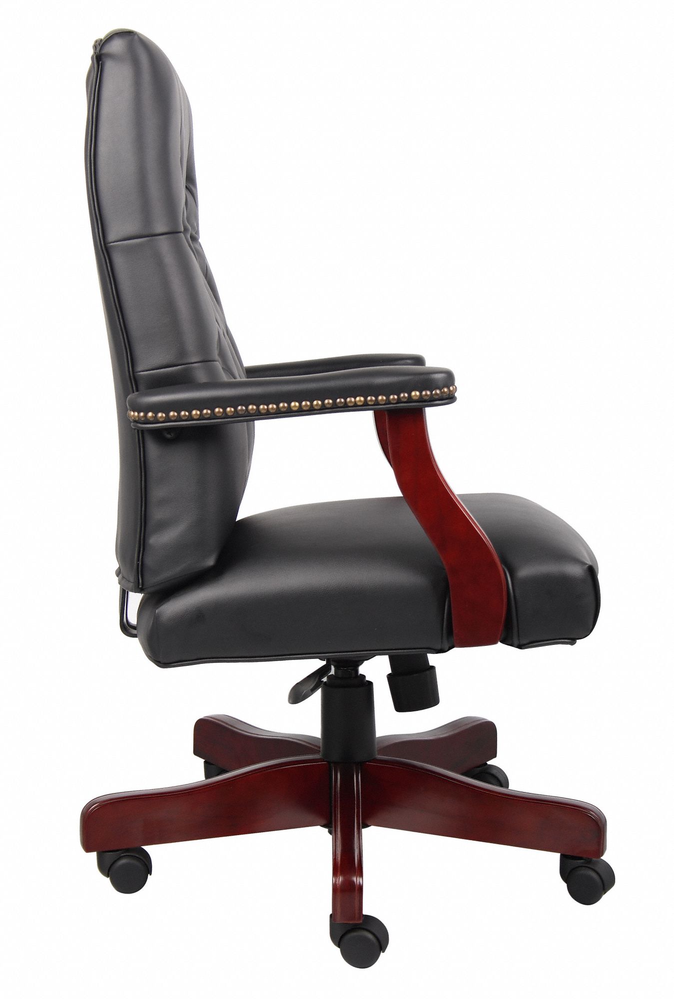 BOSS Executive Chair, Executive Chair, Black, Vinyl, 20 in to 23 in Nominal Seat Height Range