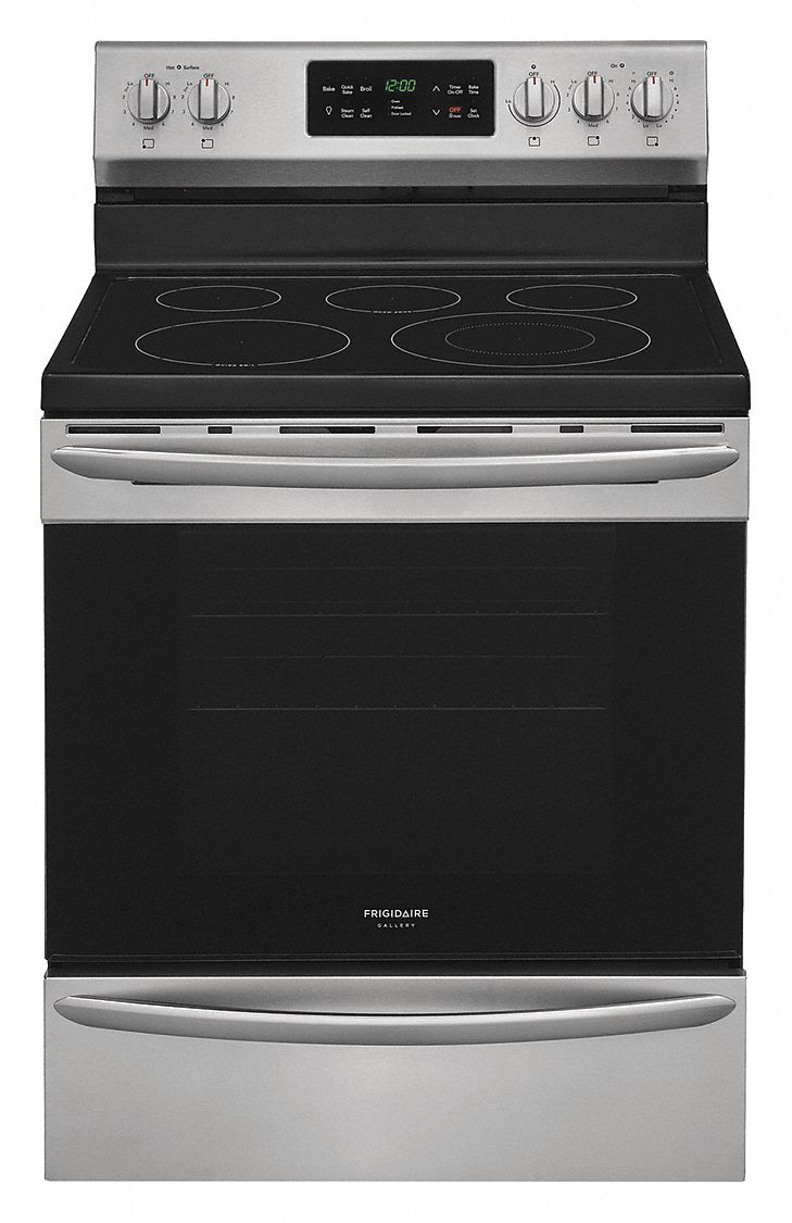 FRIGIDAIRE Electric Oven Range, Stainless Steel, 46 5/8 inH x 29 7/8