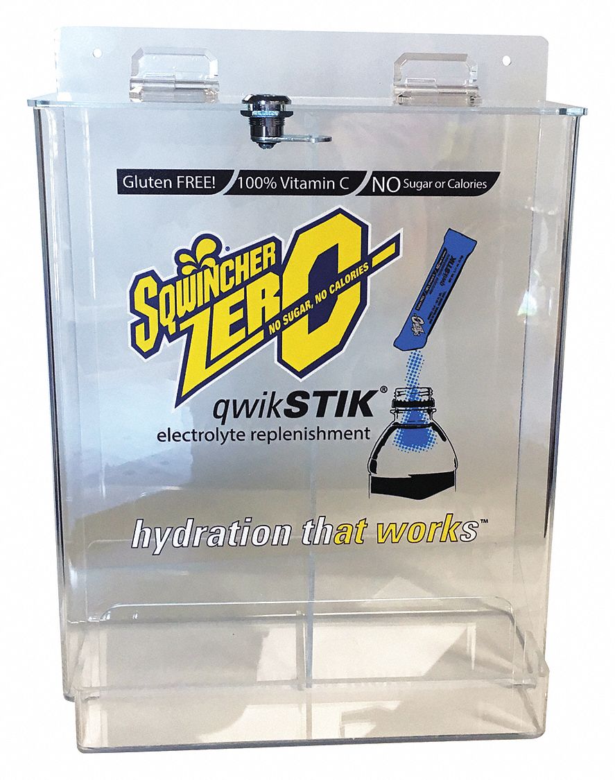 SQWINCHER Sports Drink Mix Dispenser 10 1/8 in Wd, 5 1/4 in Dp, 13 1/4
