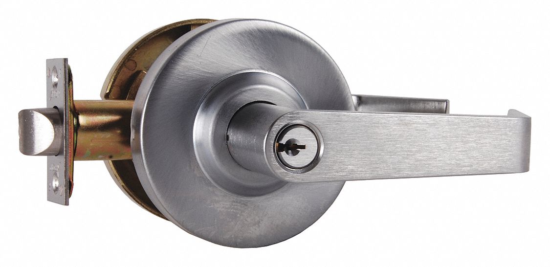 ARROW Door Lever Lockset 2, Flat with Return, Satin Chrome, Schlage