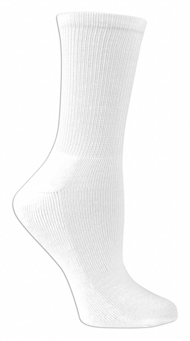 FRUIT OF THE LOOM Socks, Women's, 4 to 10, Crew, White, PK 10 429X92