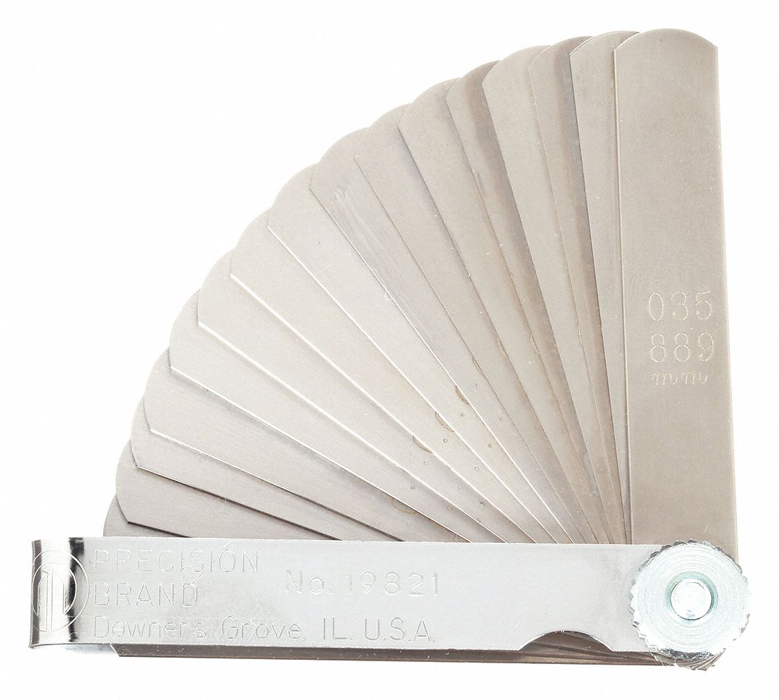 PRECISION BRAND, Inch, 25 Feeler Blades, Feeler Gauge Set 42DJ75