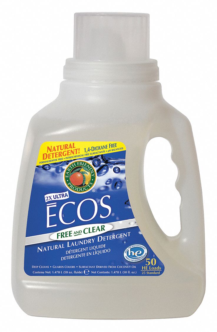 ECOS, Liquid Laundry Detergent, 50 oz.,PK8 42EG06976408 Grainger