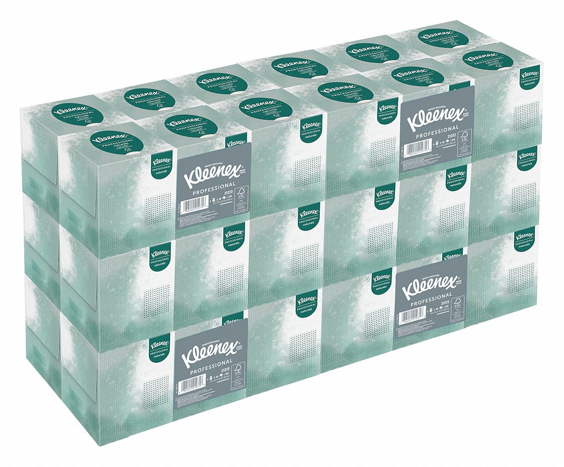 KIMBERLYCLARK PROFESSIONAL Facial Tissue, Kleenex® Naturals, Cube, 2