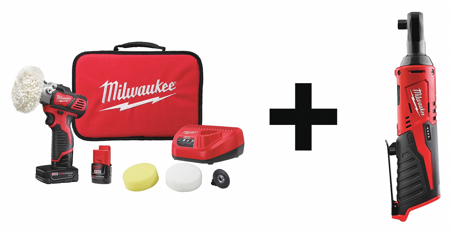 MILWAUKEE Cordless Combo Kit, 12.0 V, 2 Tools, 2 Batt 42EY52243822X 245720 Grainger