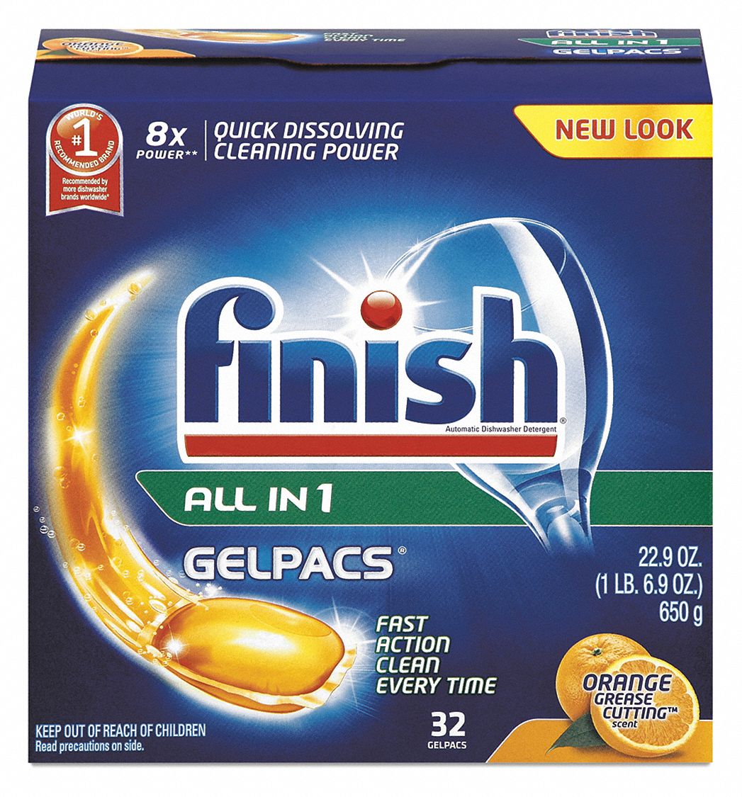 FINISH, Orange, Dishwasher Detergent 42PA605170081053 Grainger