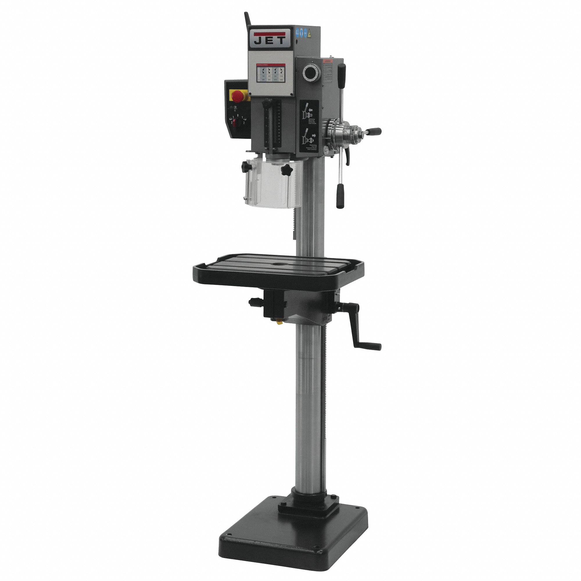 JET 1 to 11/2 Motor HP Floor Drill Press, Geared Head Drive Type, 20
