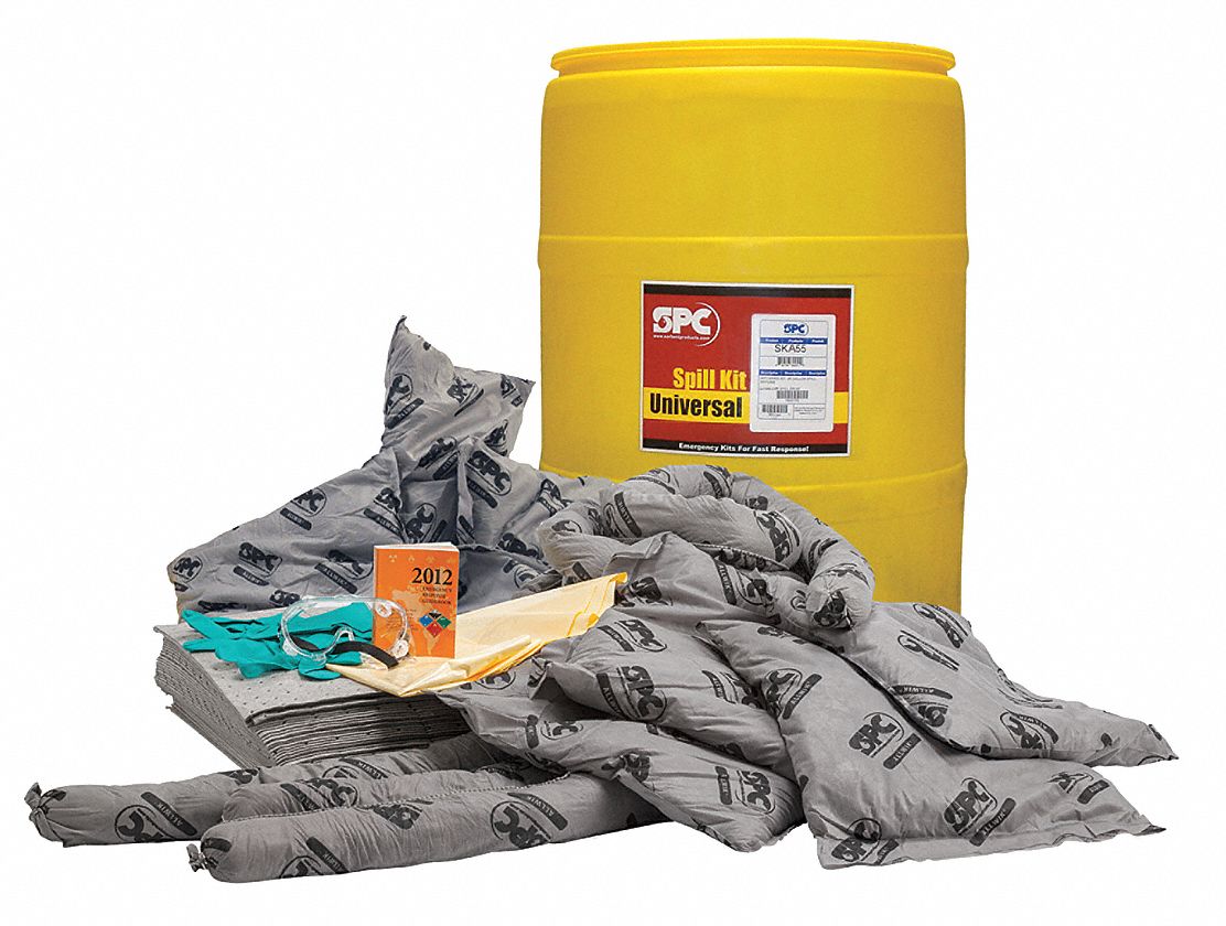 BRADY SPC ABSORBENTS Spill Kit/Station, Drum, Universal, 38 gal