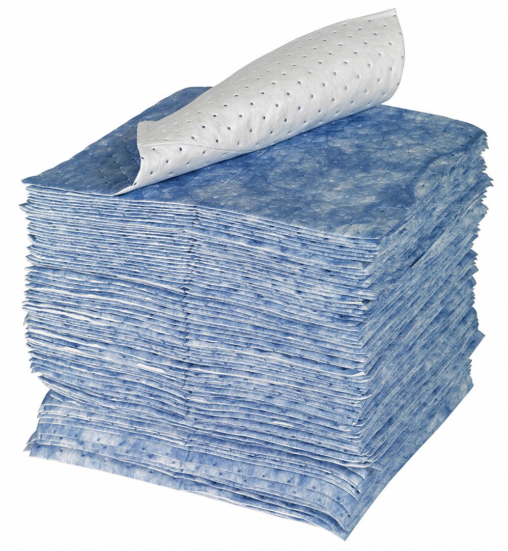 BRADY SPC ABSORBENTS Absorb Pad, OilBased Liquids, White, PK100