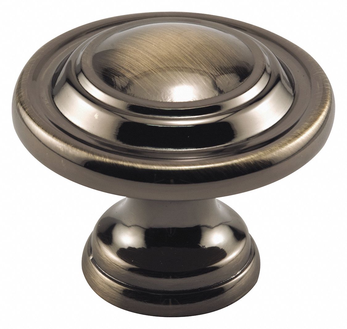 PRIMELINE Closet Door Pull Knob, BiFold Door, Nylon, Brass Plated, 3