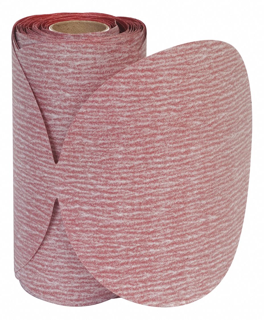 GRAINGER APPROVED Sanding Disc Roll Coated, NonVacuum, 280 Abrasive