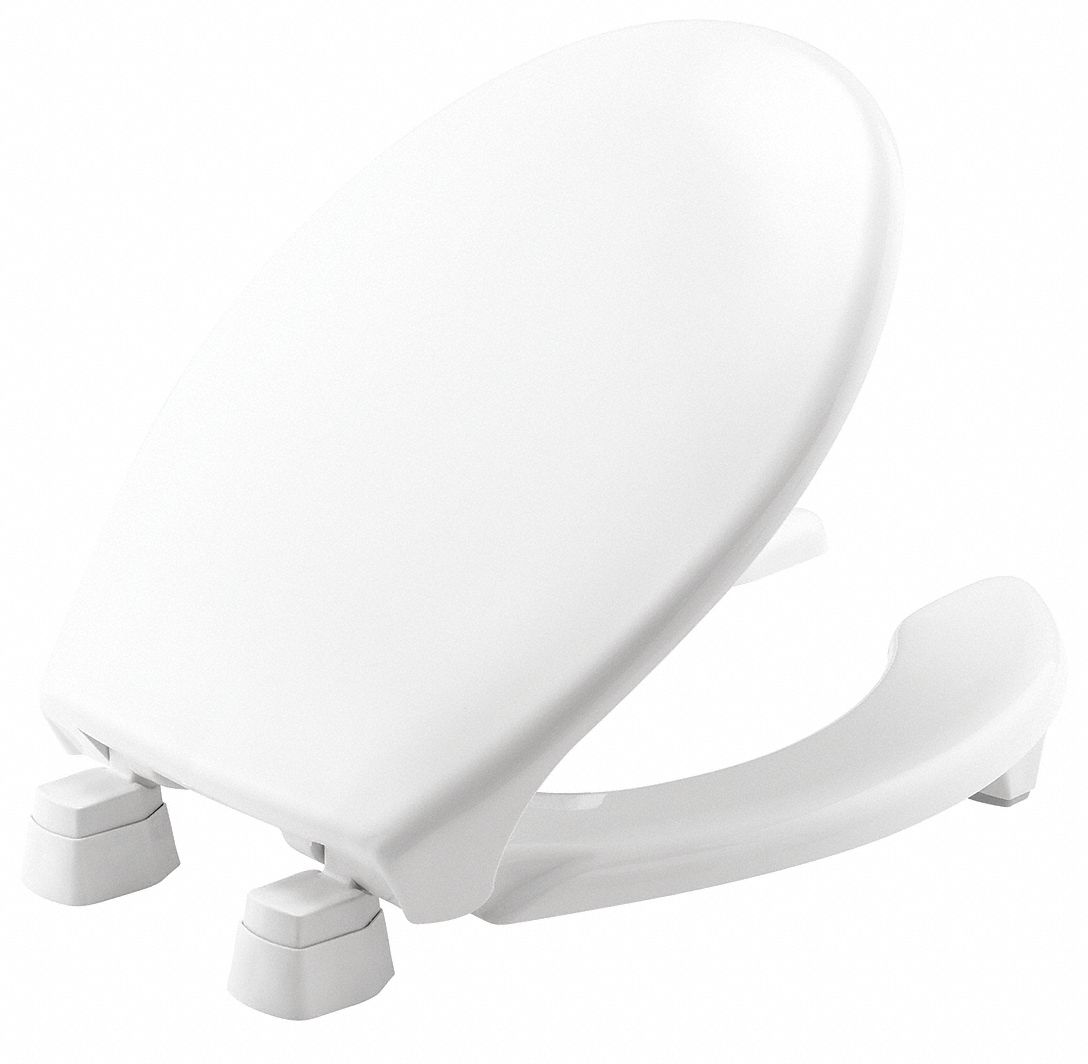 BEMIS Round, Lift Toilet Seat Type, Open Front Type, Includes Cover Yes, White, External Check
