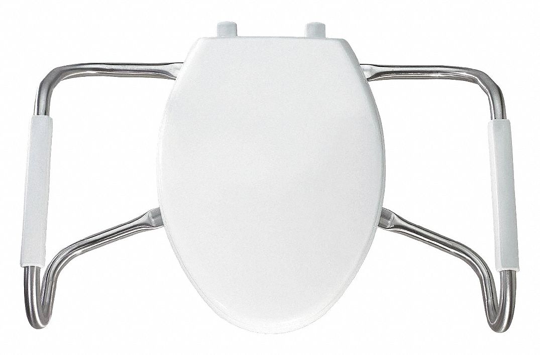 White, Plastic with Stainless Steel Posts, Toilet Seat 437T32MA2100T