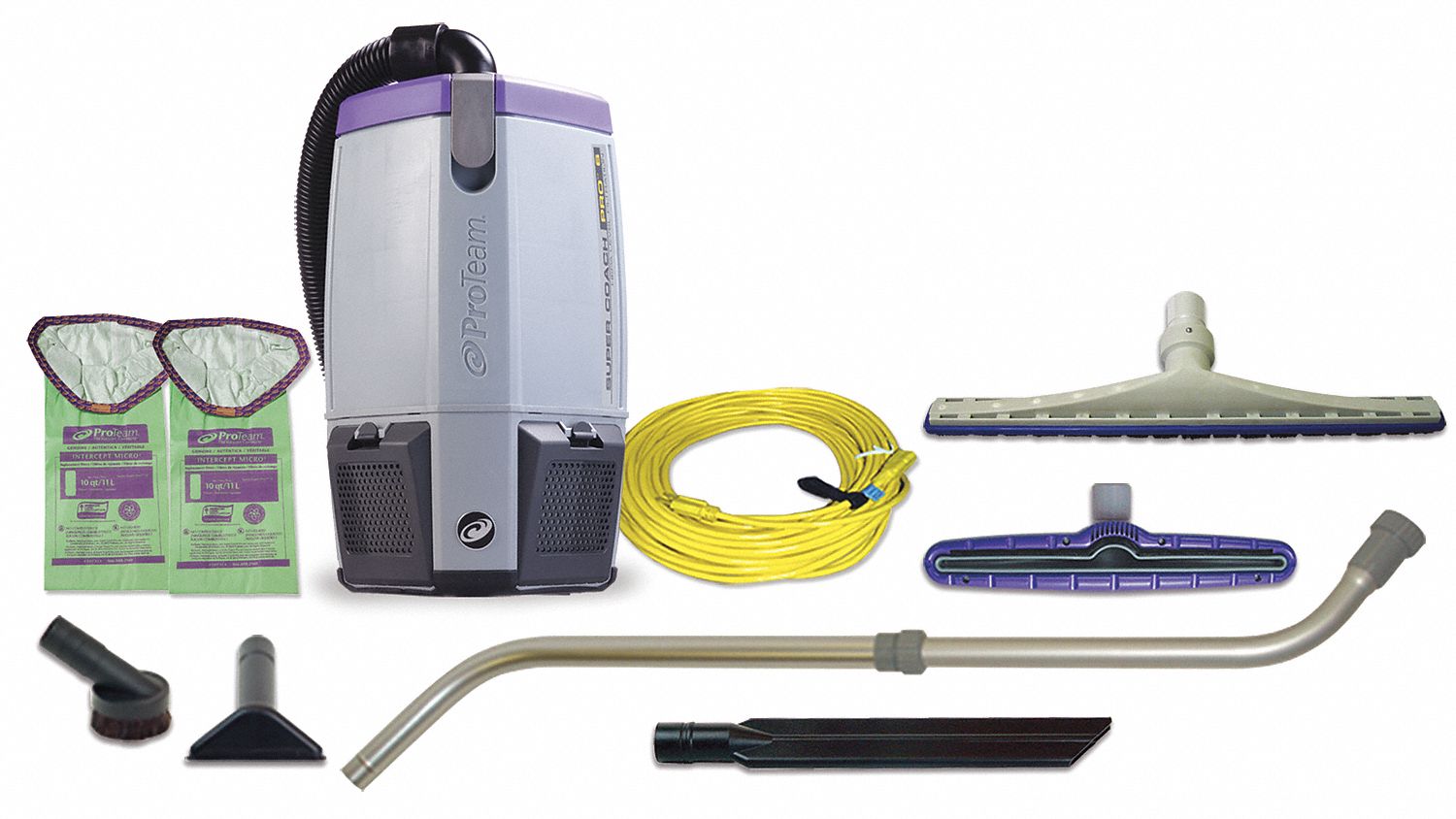 PROTEAM Backpack Vacuum, Corded, 150 cfm, Standard Vacuum Filtration